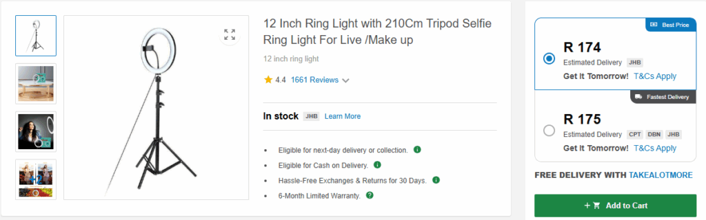 Ring light to teach English online at night